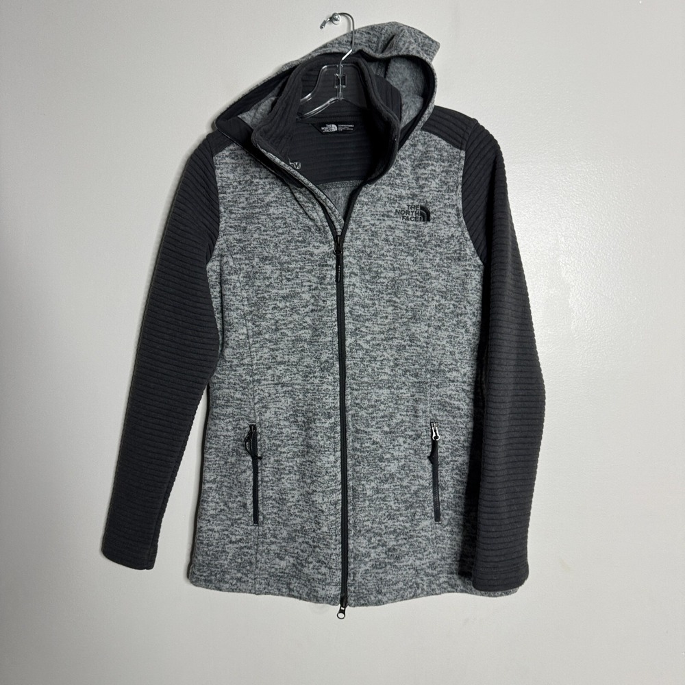 The North Face Jacket Fleece Women's Gray Small Hooded Full Zip